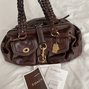 COACH Genuine leather Doctor Handbag Gold hardware